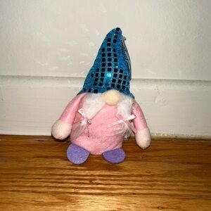 Pink and Purple Gnome Plush with Blue Hat